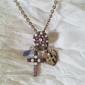 Mariana light amethyst cross charm necklace